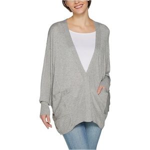 PEACE LOVE WORLD GRAY CARDIGAN